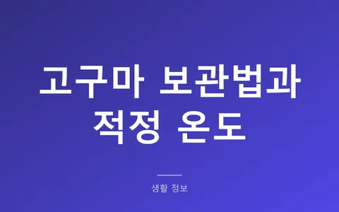 고구마 보관법, 냉장고에 넣으면 절반이 썩는 이유